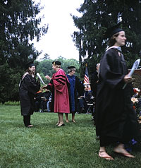 Passing out diplomas