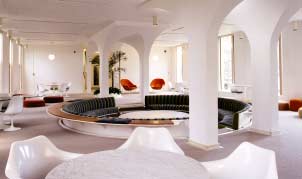 The conversation pit in Eero Saarinen’s Noyes House