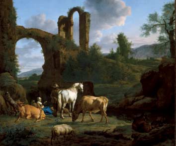 Adriaen van de Velde, Pastoral Landscape with Ruins (1664), oil on canvas, The Art Institute of Chicago