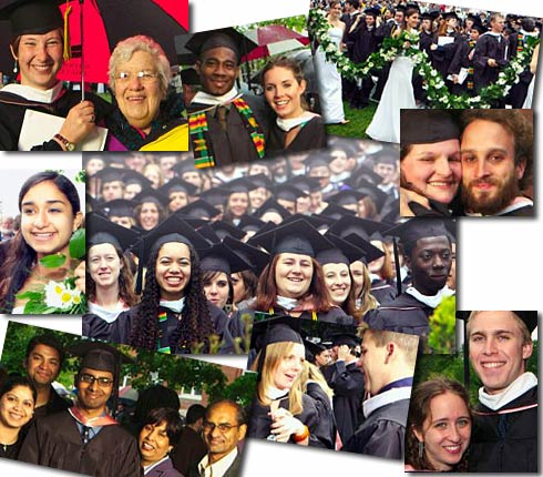 Photo collage of commencement celebrants