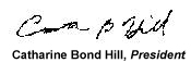 Catharine Bond Hill signature