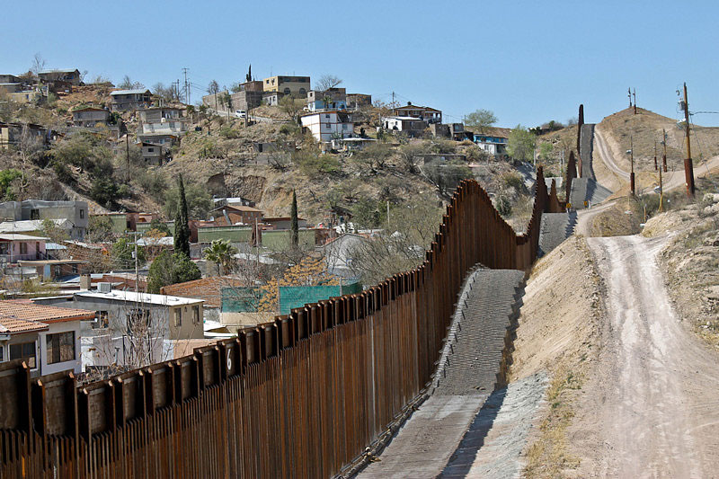 The wall between Nogales, Mexico, and Nogales, Arizona 