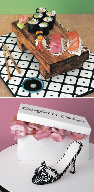 Elisa Strauss’s sushi and shoe cakes fool the eye.