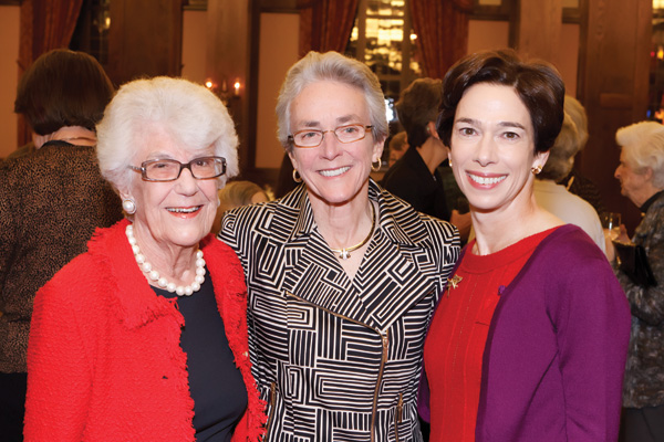 Mary Lee Lowe Dayton ’46 , left, celebrating Vassar's Sesquicentennial with Josephine 