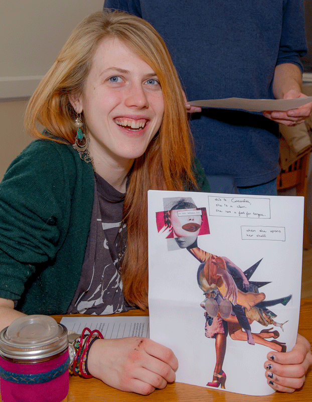 Sarah King '15 displays her comic.