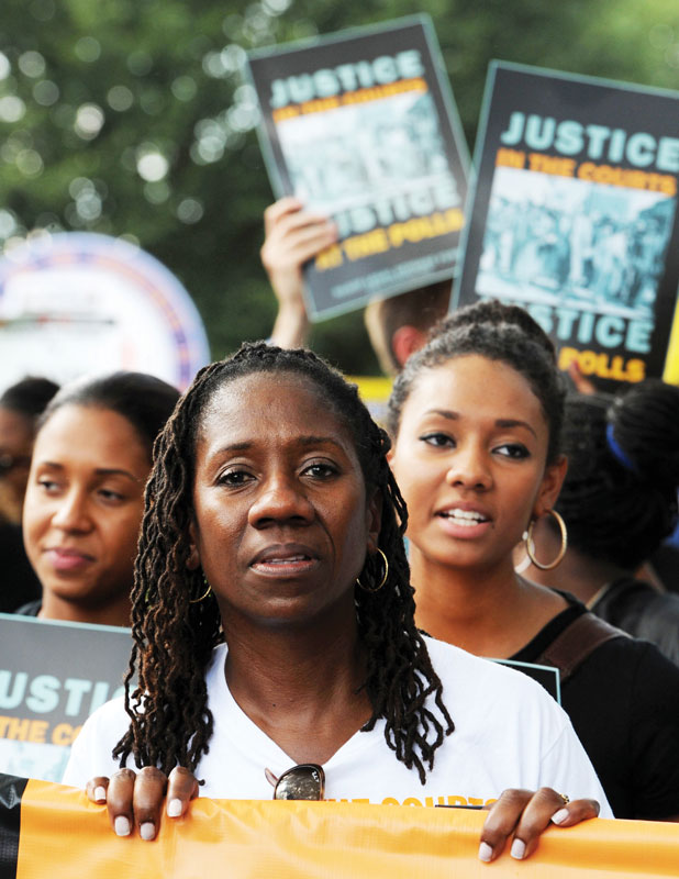 Sherrilyn Ifill '84 at a protest rally in DC.