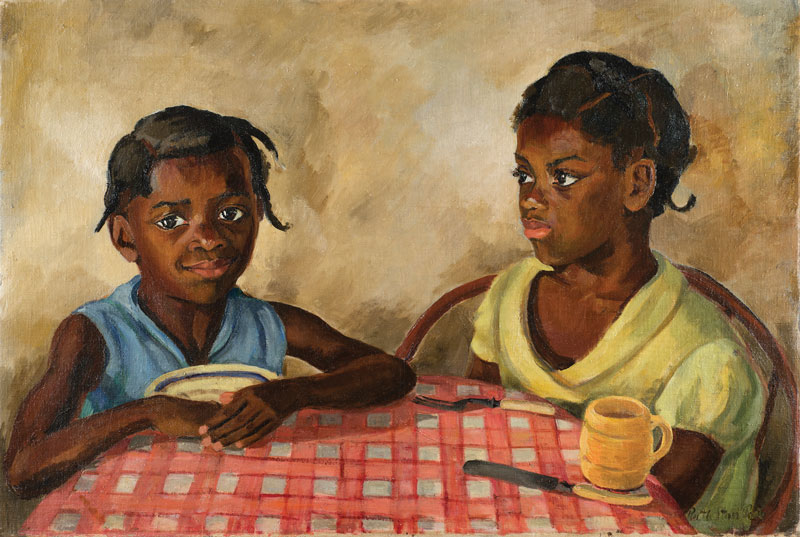 Ruth and Pauline Moaney at Breakfast, 1932