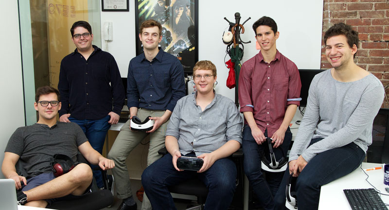 Members of the EEVO start-up team: Jake Adelgren '15, Patrick Mauro '13, Matt Griffiths '17, Casey Hancock '16, Alejandro Dinsmore '15, and Harris Gordon '15.